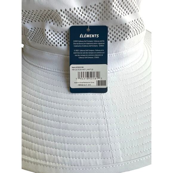 Callaway Elements Big Spring Golf Club Sun Hat White 4” Brim Size L - Picture 5 of 9